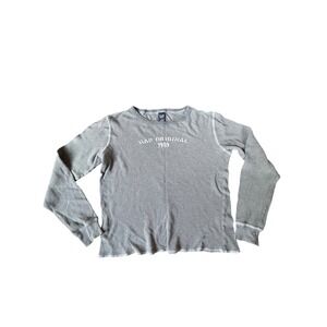 GAP Original‎ 1959 Grey Waffle Knit Long Sleeve Thermal Shirt Top Size L